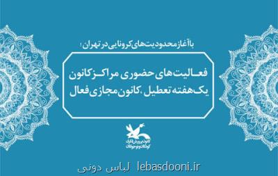 كارهای حضوری مراكز كانون تعطیل، كانون مجازی فعال